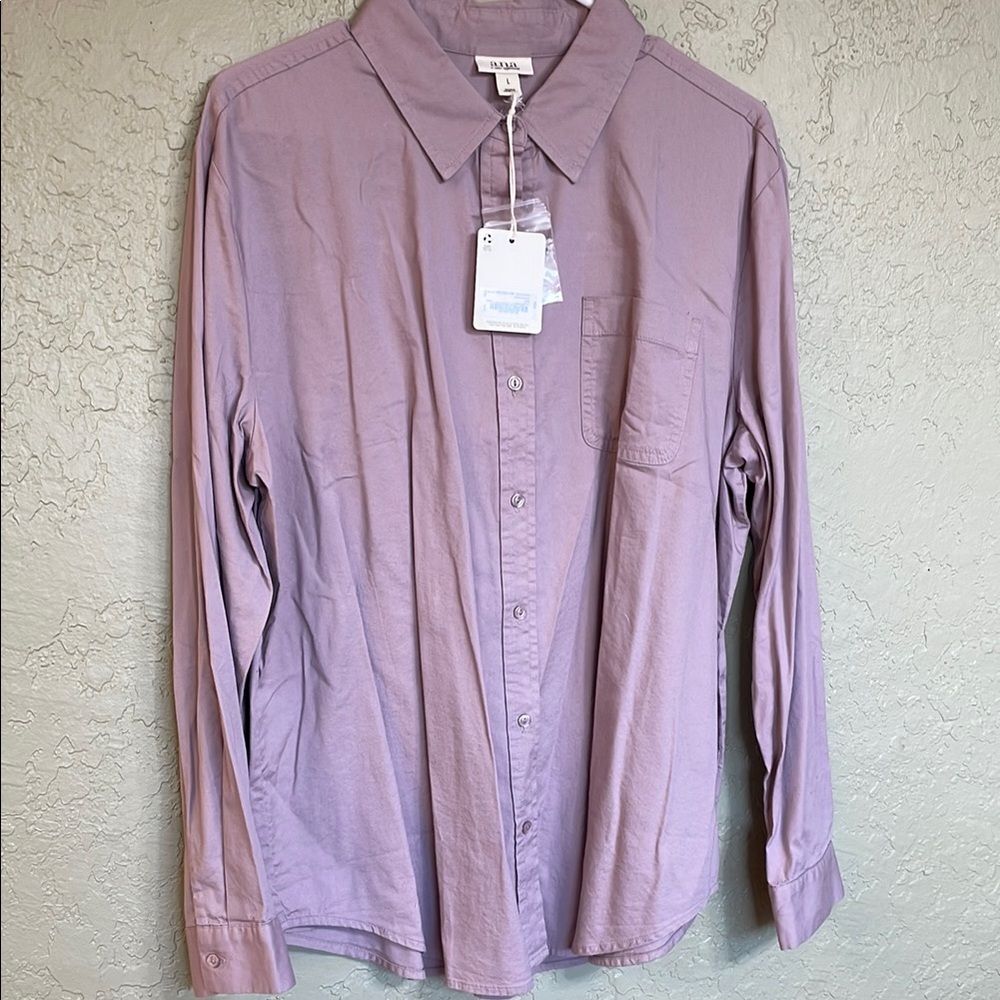 a.n.a Women’s Lavender Button Down Shirt